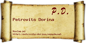 Petrovits Dorina névjegykártya