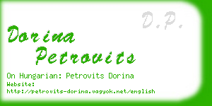 dorina petrovits business card